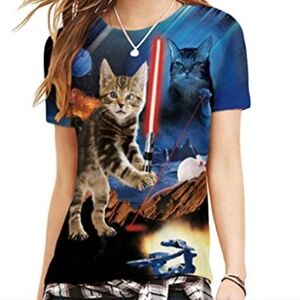 Star Wars Theme Cat T-shirt XL Unisex